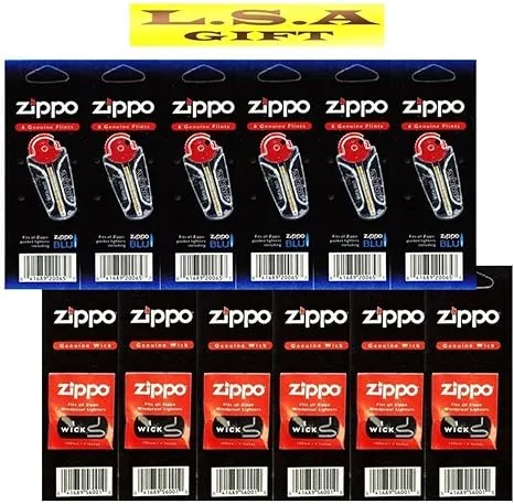 Zippo Lighter 6 Flints/Wicks, Pack of 12