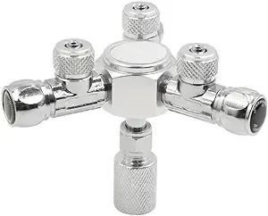 Unique Bargains Silver Tone Metal 3 Way Splitter Regulator Valve for Aquarium ...