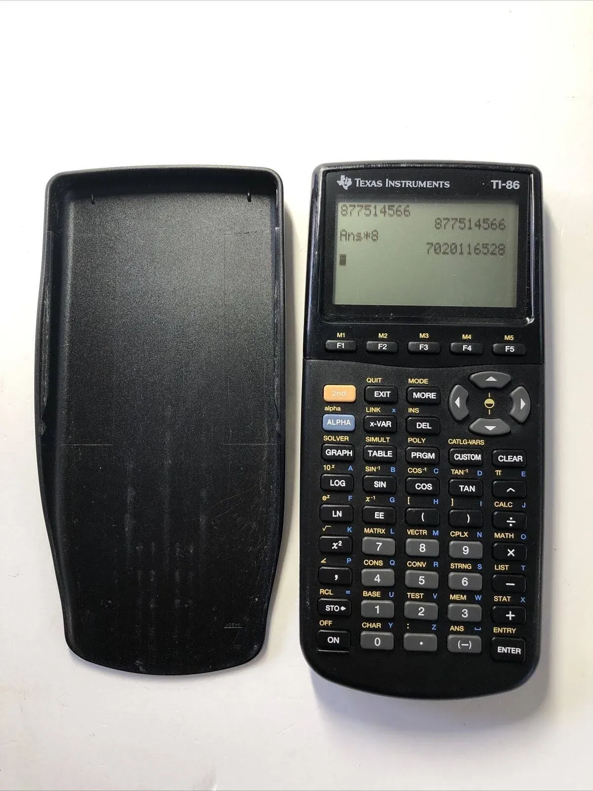 Texas Instruments TI-86 Graphing Calculator w/ Cover &amp; Battery Cover Parts Only