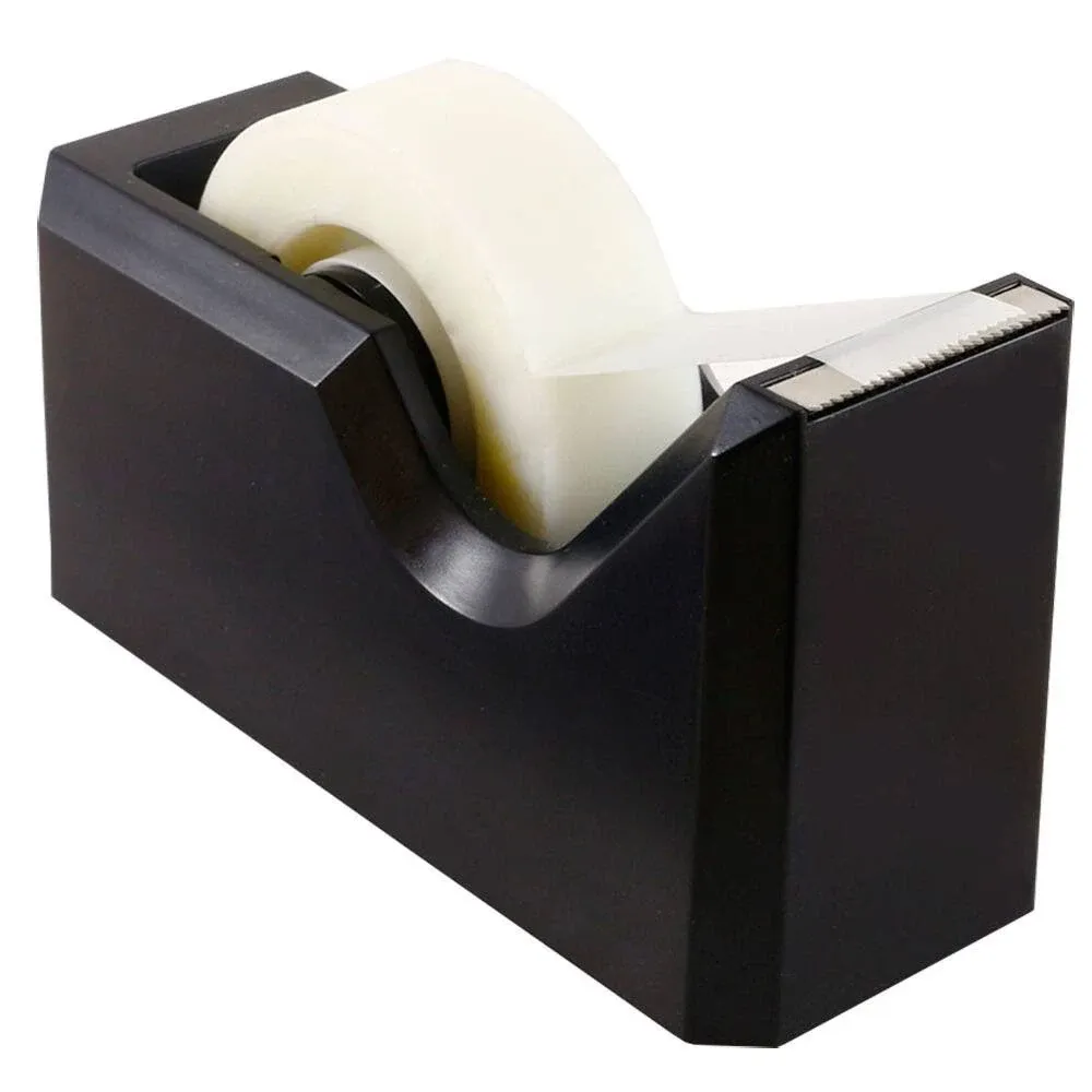 Jam Paper Colorful Desk Tape Dispenser, Black