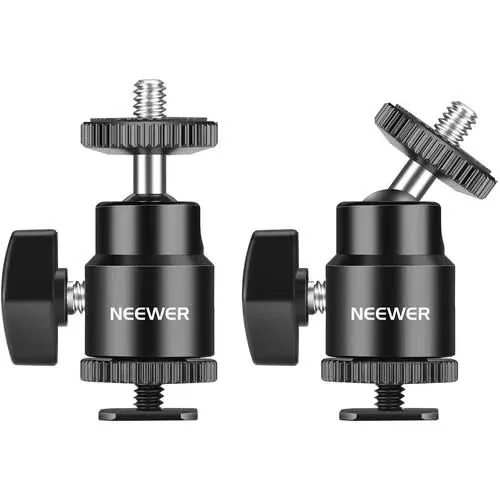 Neewer ST17 1/4” Camera Hot Shoe Mount with Additional 1/4” Screw 2-Pack