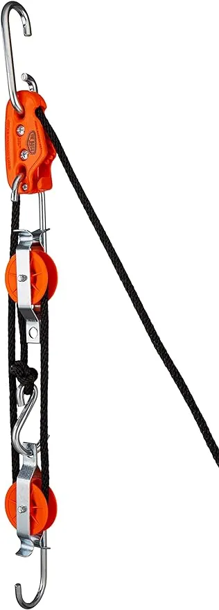 Tie Boss Self Locking Block and Tackle Pulley Hoist System