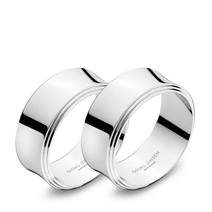 Pyramide Napkin Rings In Silver