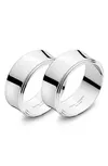 Shop Georg Jensen Pyramid 2 Pcs Napkin Ring Set In Stainless Steel