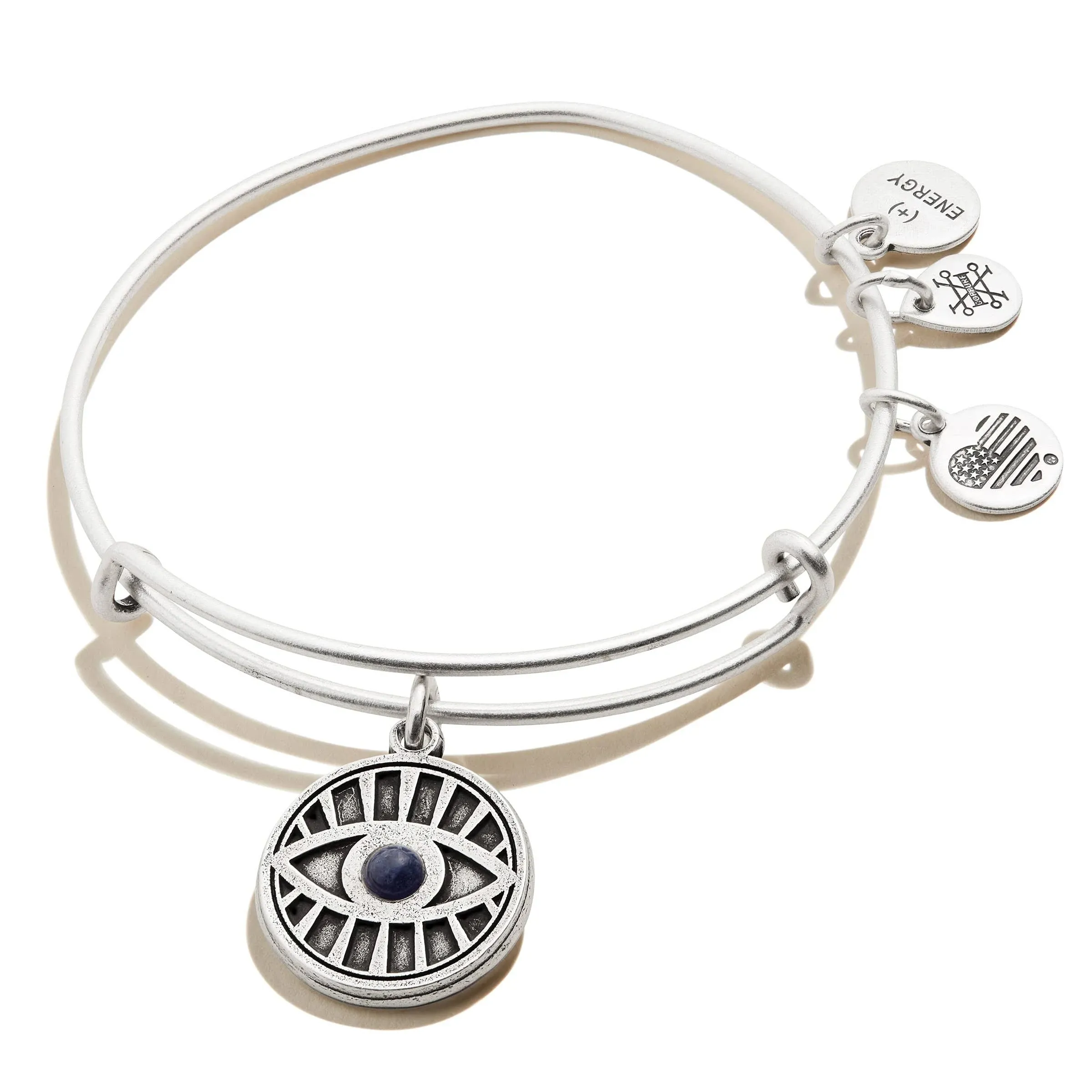 Alex and Ani : Evil Eye + Sodalite Charm Bangle in Rafaelian Silver