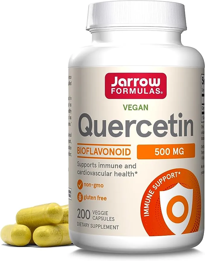 Jarrow Formulas Quercetin 500 mg - Bioflavonoid - Quercetin Dietary Supplement - 30 Servings (Veggie Caps) - Supports Healthy Cellular Function, Cardiovascular Health, Immune Health & Response