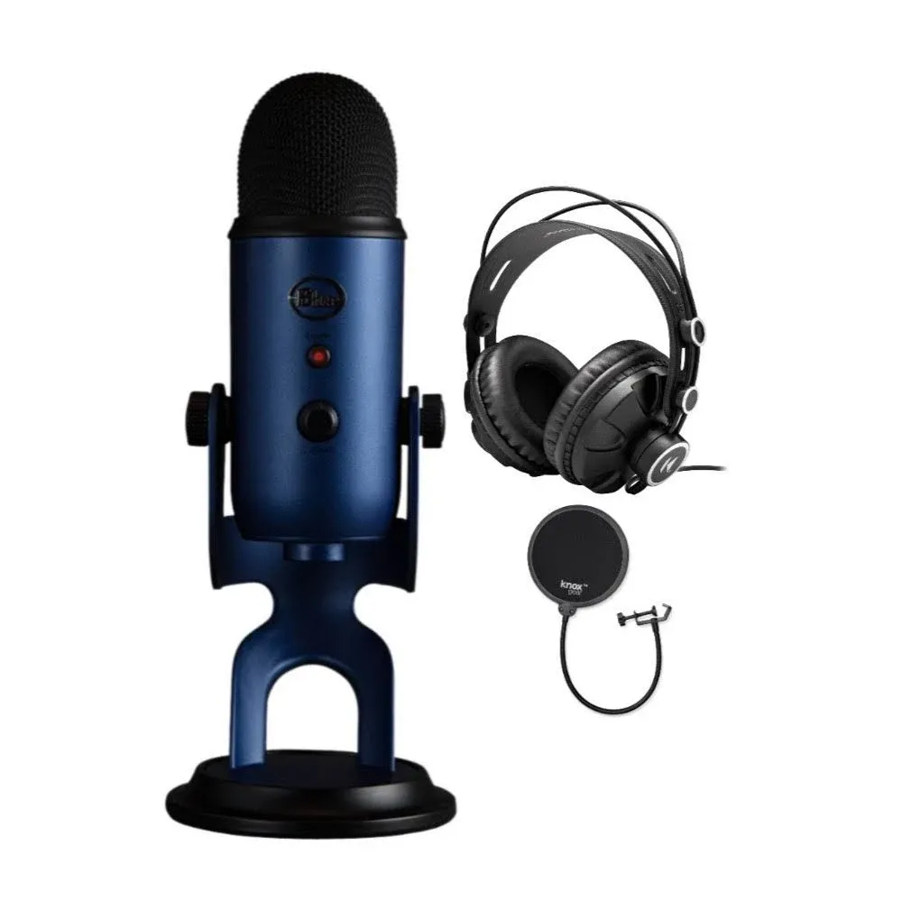 NEW Logitech Blue Yeti Game Streaming USB Condenser Microphone Kit w/ Blue VOICE