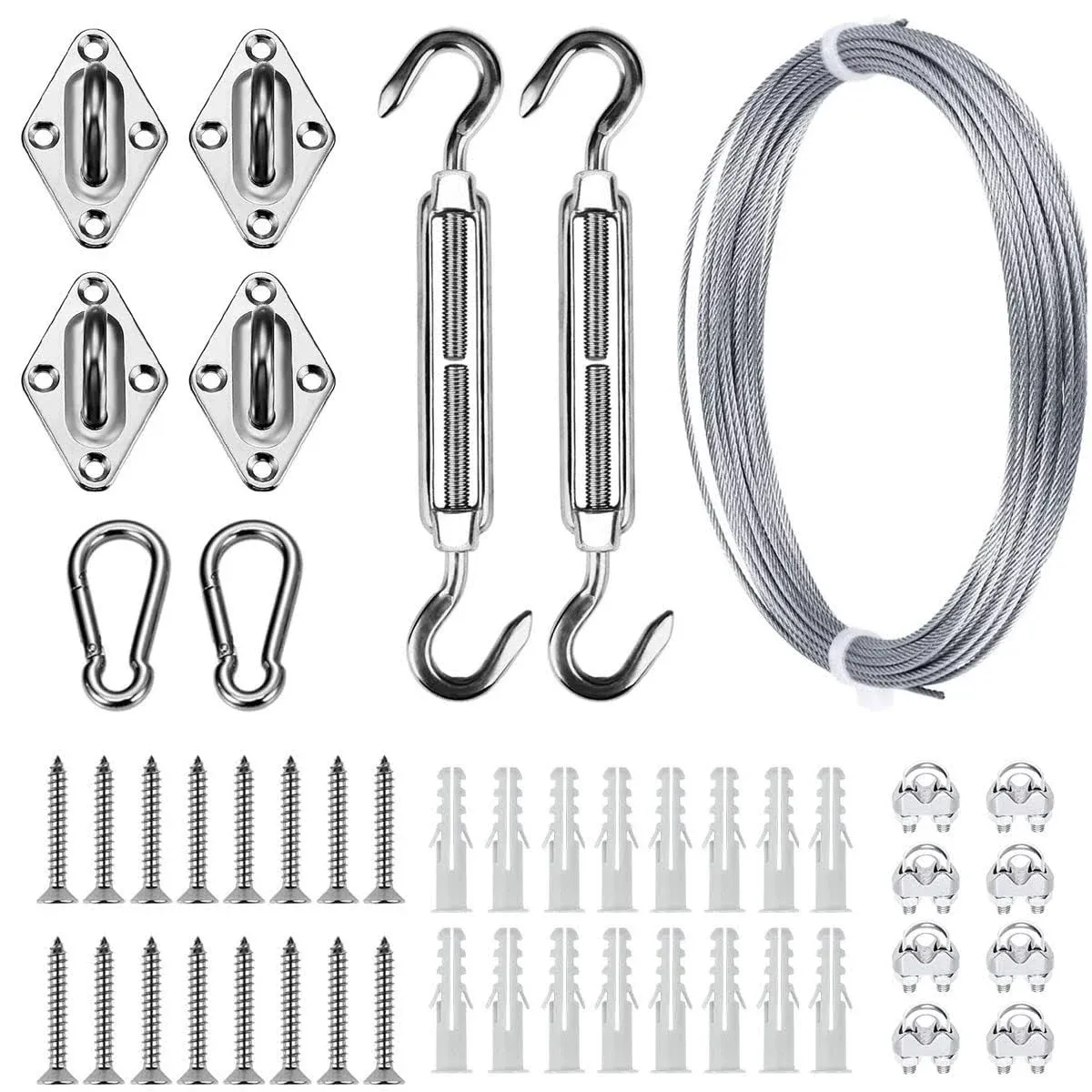 Sun Shade Hardware Kit for Rectangle and Square Sun Shade Sails Installation5 in