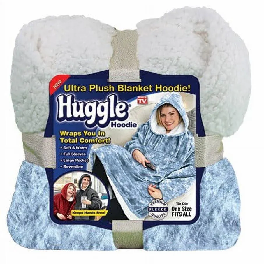 Huggle Blanket Hoodie in Blue Tie Dye