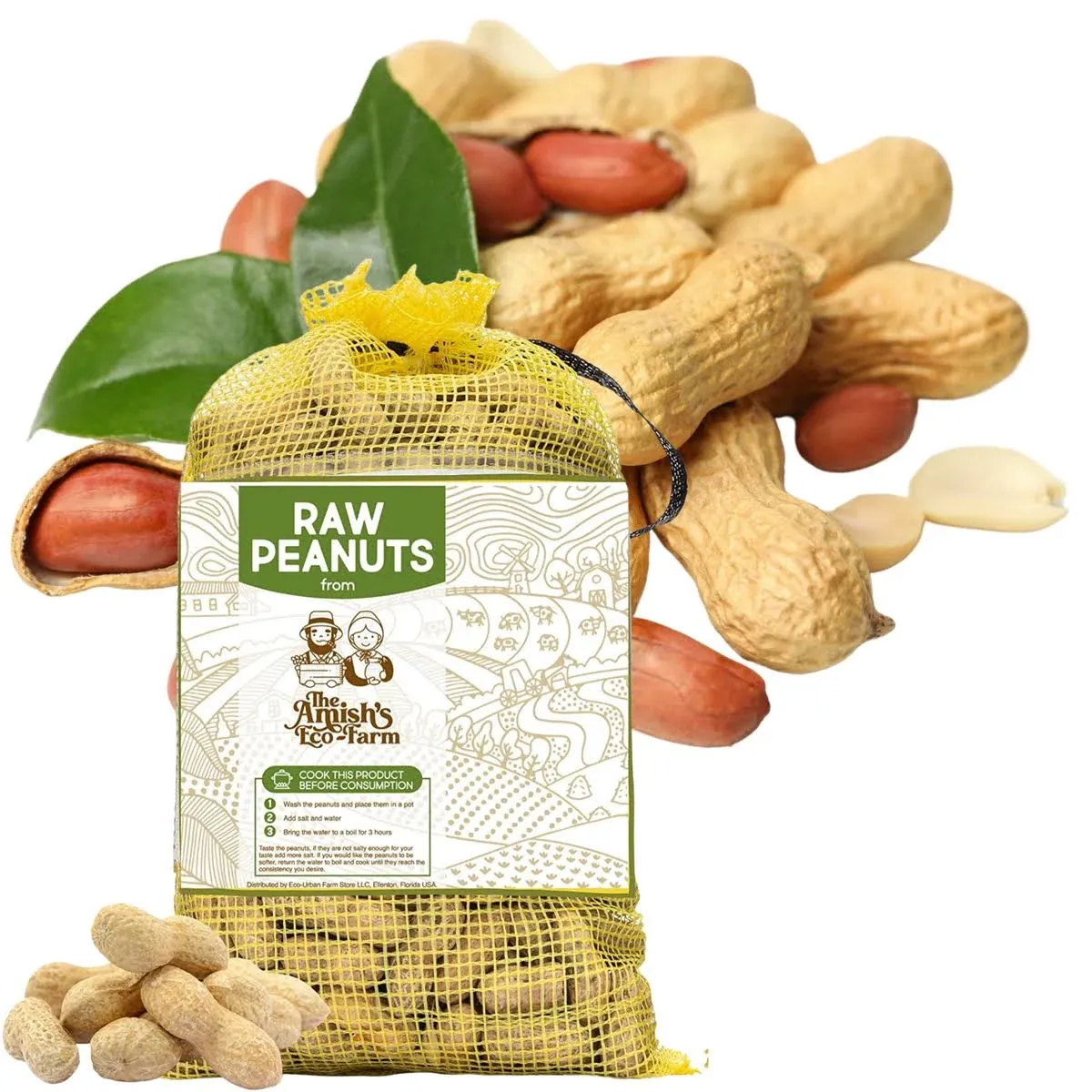 Raw Peanuts in Shell from The Amish Eco-farm 2lbs Great for Boiling Squirrels and Birds