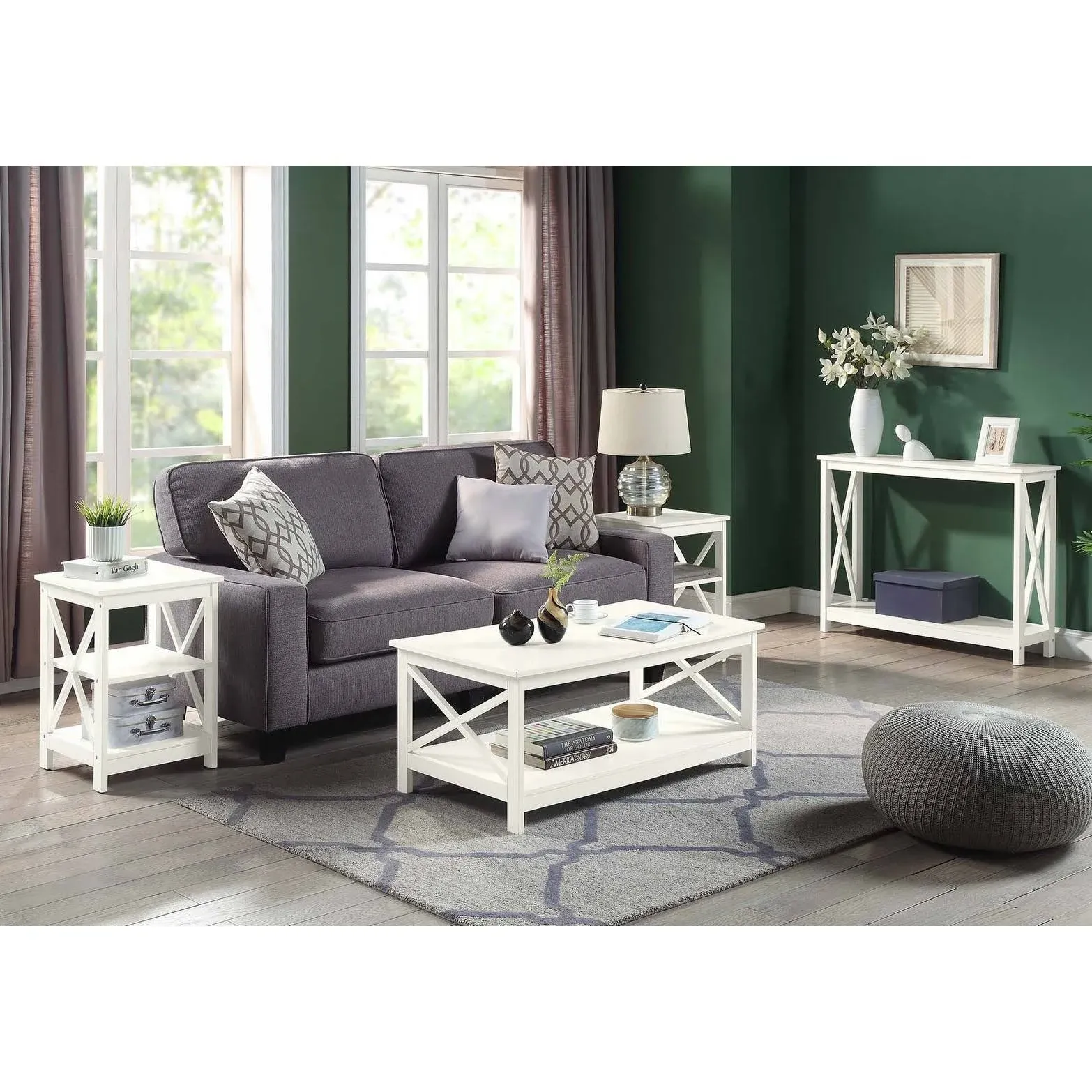 Convenience Concepts Oxford End Table with Shelves