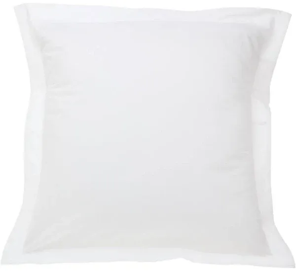 Fresh Ideas Poplin Tailored Pillow Euro Sham - White