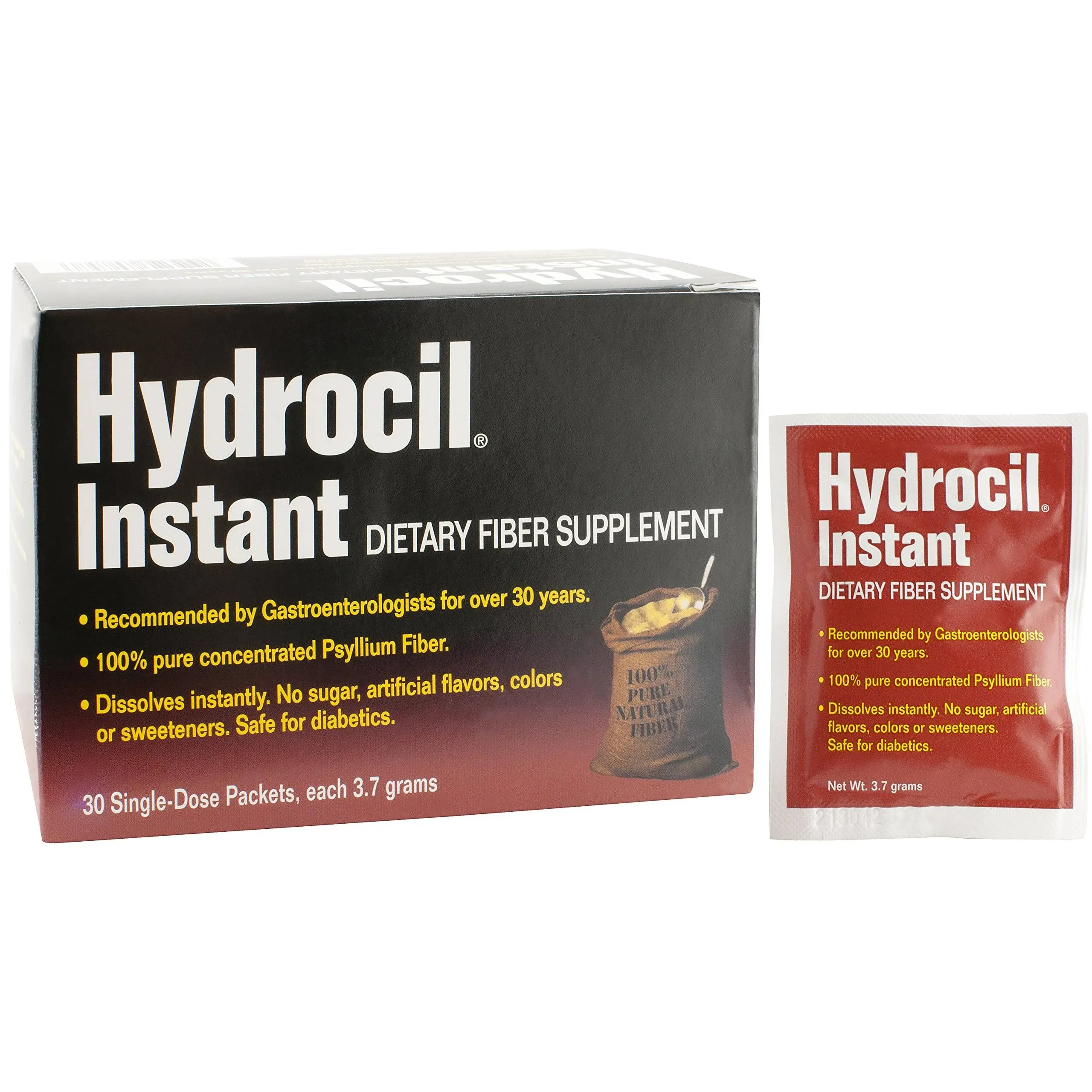 Hydrocil Powder Paks Instant Relieves Constipation - 30 Each