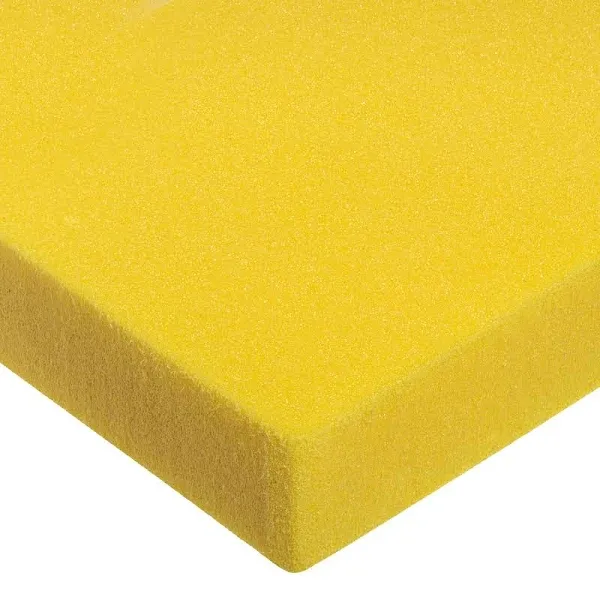 Cross Linked Polyethylene Foam Sheet, Yellow, Acrylic Adhesive, 4 lbs/cu. ft., 1/2 in Thick x 12 in Wide x 24 in Long