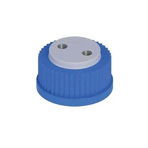 Cole-Parmer EY-12018-00 VapLock Solvent Delivery Cap GL45, Blue/White