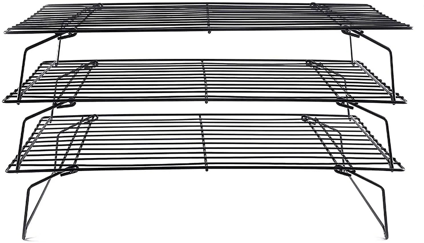 Cooling Rack, 3-Tier Stainless Steel Stackable Baking Cooking Cooling Racks for Cooling Roasting Grilling, Collapsible & Heavy Duty, Oven & Dishwasher Safe