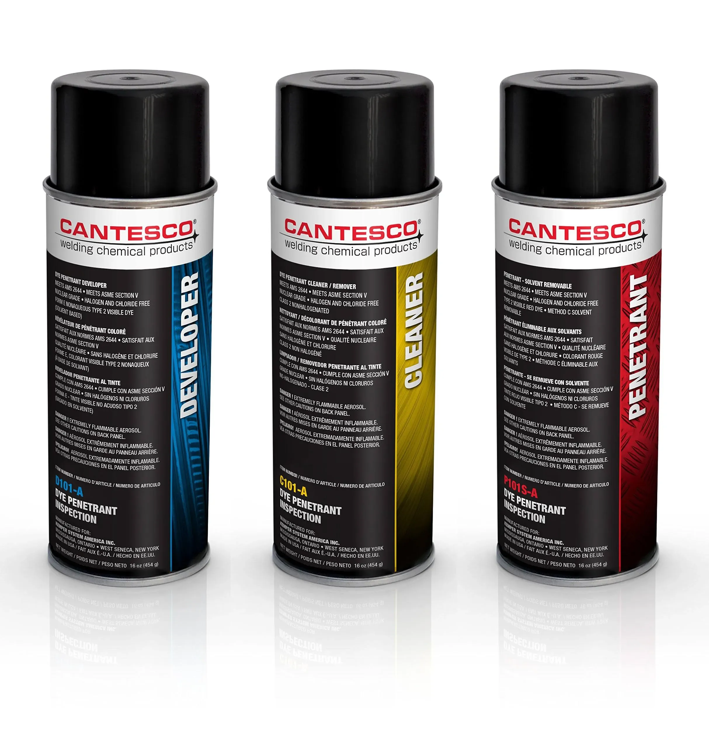 Cantesco K801S Dye Penetrant Kit, Solvent Removable, 8 Can Kit