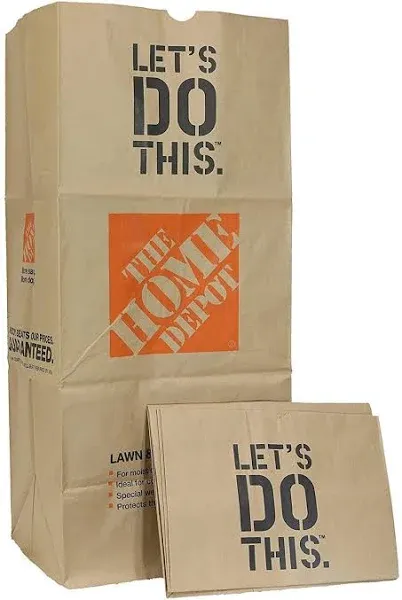 The Home Depot 49022-25pk Heavy Duty Brown Paper Lawn and Refuse Bags for Home and Garden, 30 Gal