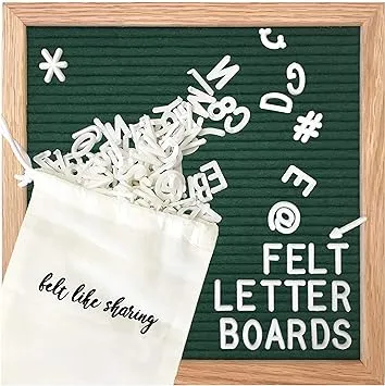 Felt Like Sharing Black Felt Letter Board 10x10 INCHES. Changeable Letter Boards ...