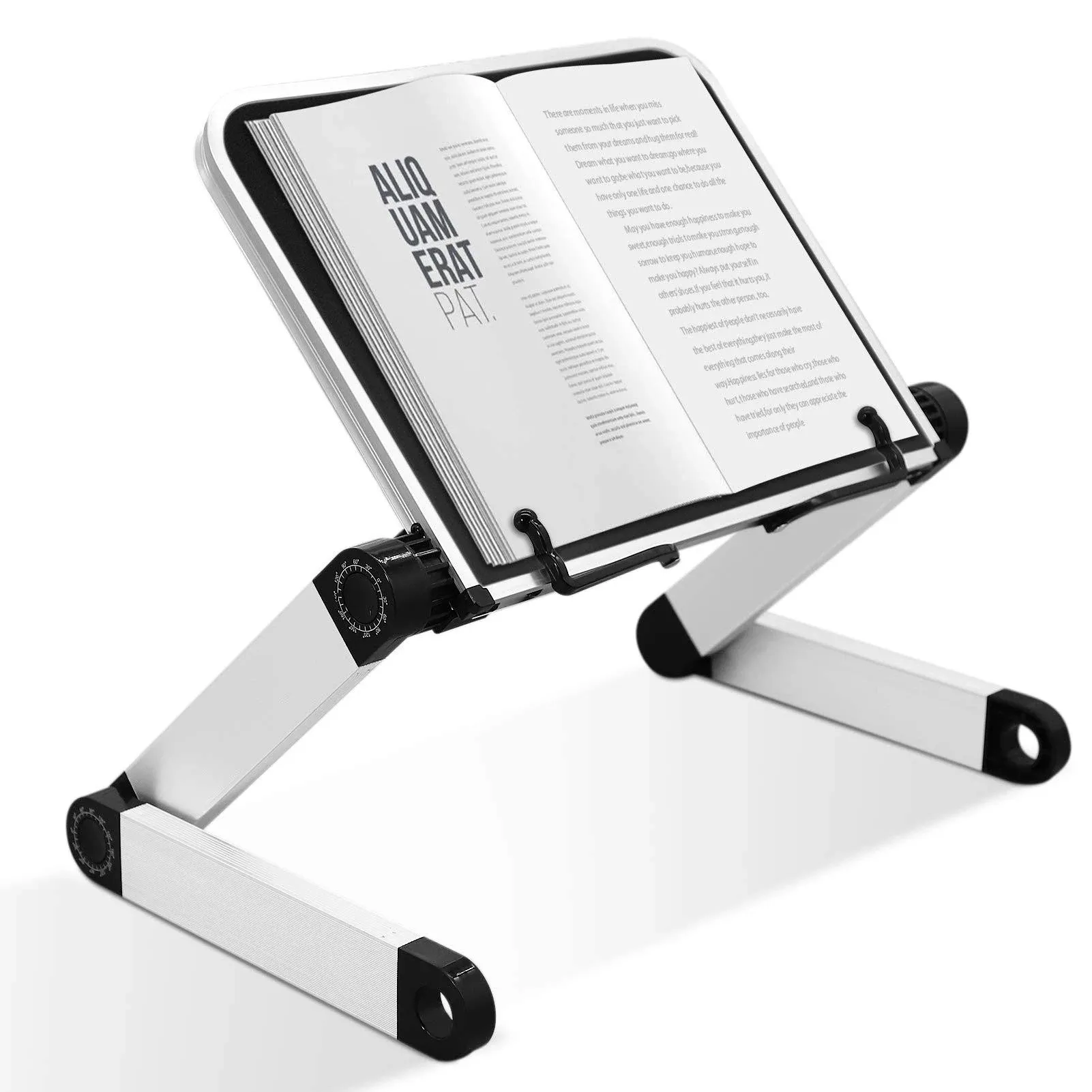 MNKXL Book Stand Laptop Stand Adjustable Book Holder Tray with Page Paper Clips ...