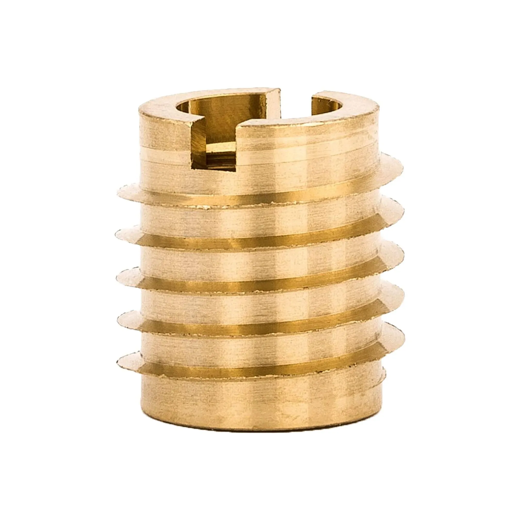 E-Z LOK Knife Threaded Insert for Hard-Wood, Brass Thread Inserts 3/8-16 Internal Threads, 0.625" Length Pack of 10