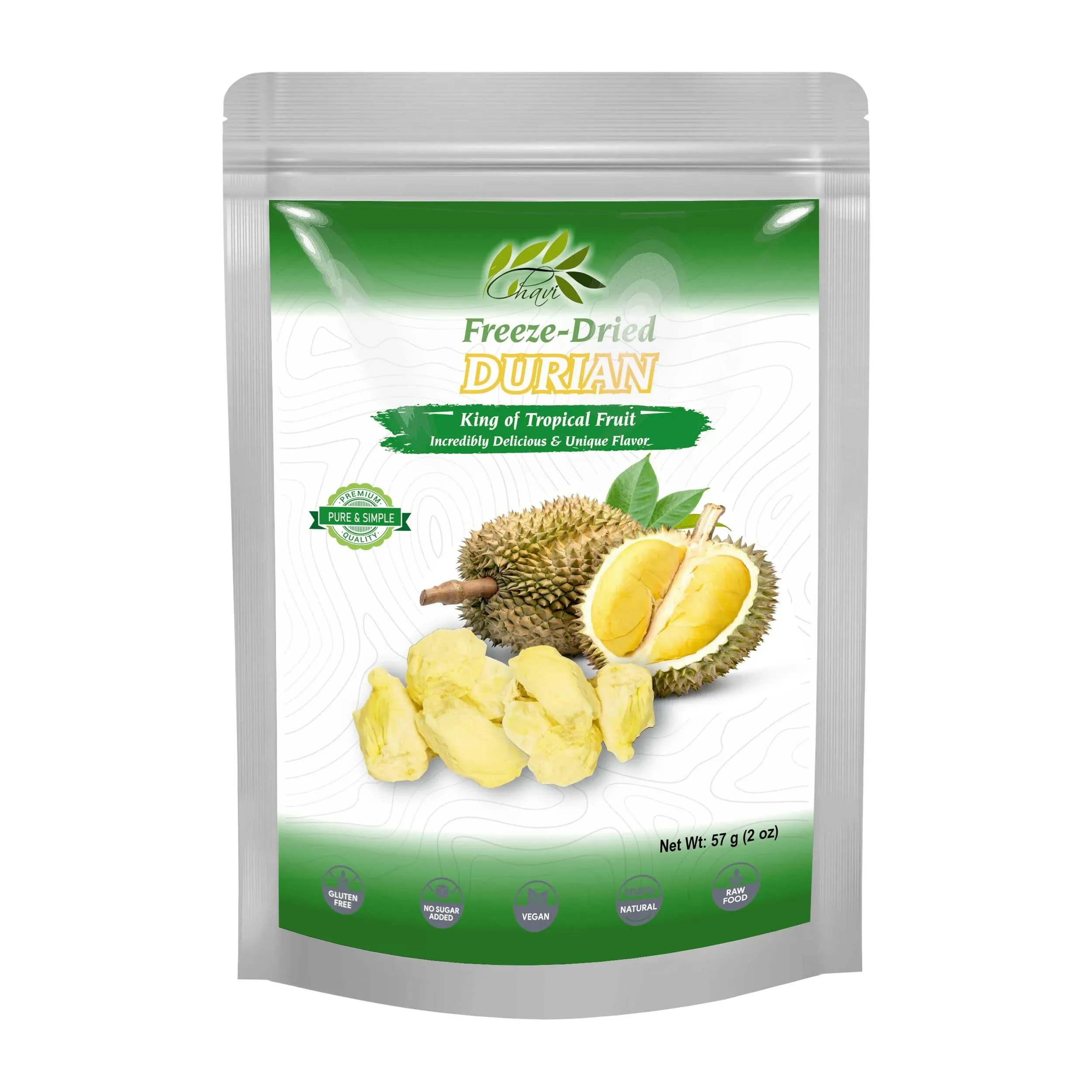 Chavi Freeze-Dried Durian (King of Fruits) - 2 oz - Healthy 1 Ingredient ...