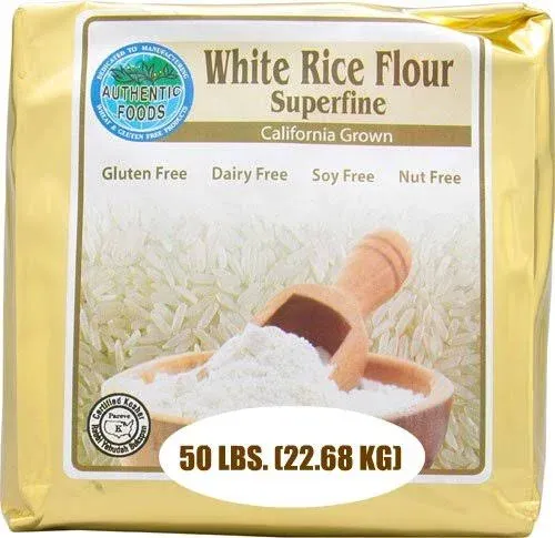 Authentic Foods Superfine White Rice Flour, 50 Pound