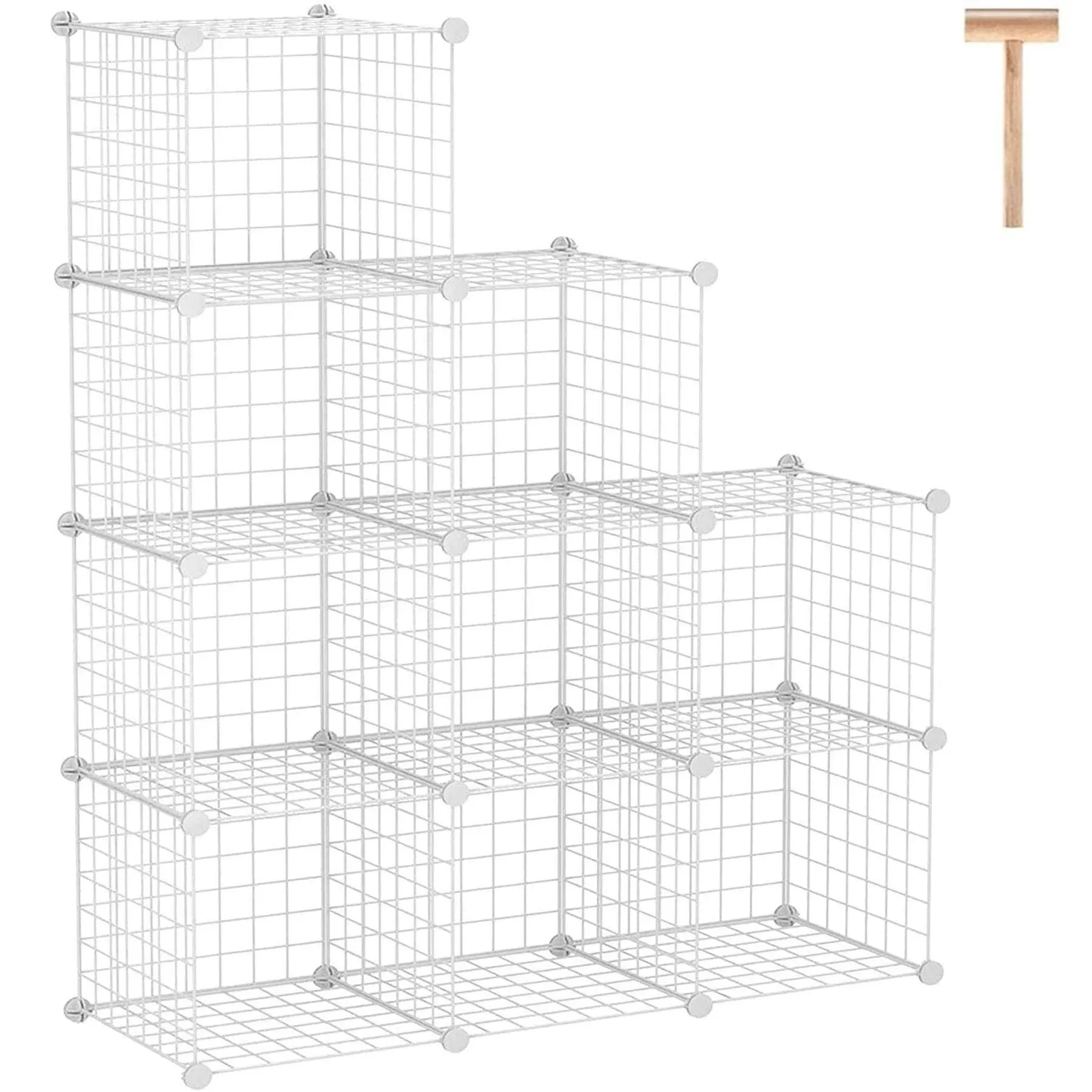 C&AHOME Wire Cube Storage, 9-Cube Organizer Metal, Wire C Grids Storage, Storage ...