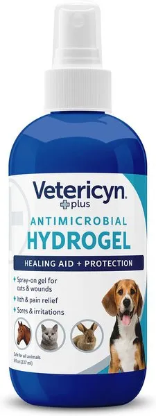 Vetericyn Plus Sprayable Hydrogel, Wound Care for Dogs, Cats, Horses, and Small Animals, 8-Ounce