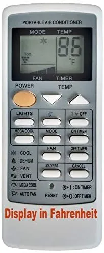 replacement for sharp portable air conditioner remote control crmc-a705jbez cv-p