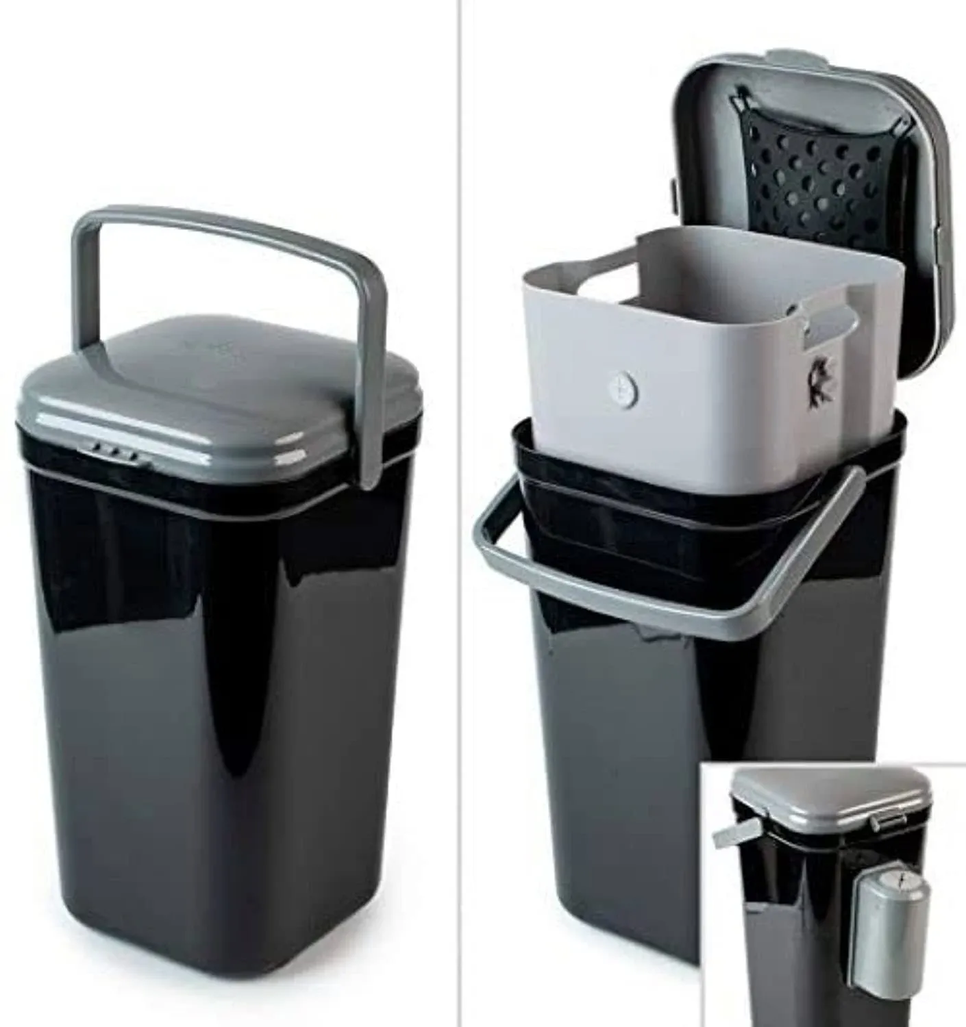 Portable Indoor/Outdoor Dog Waste or Cat Litter Disposal System with Locking