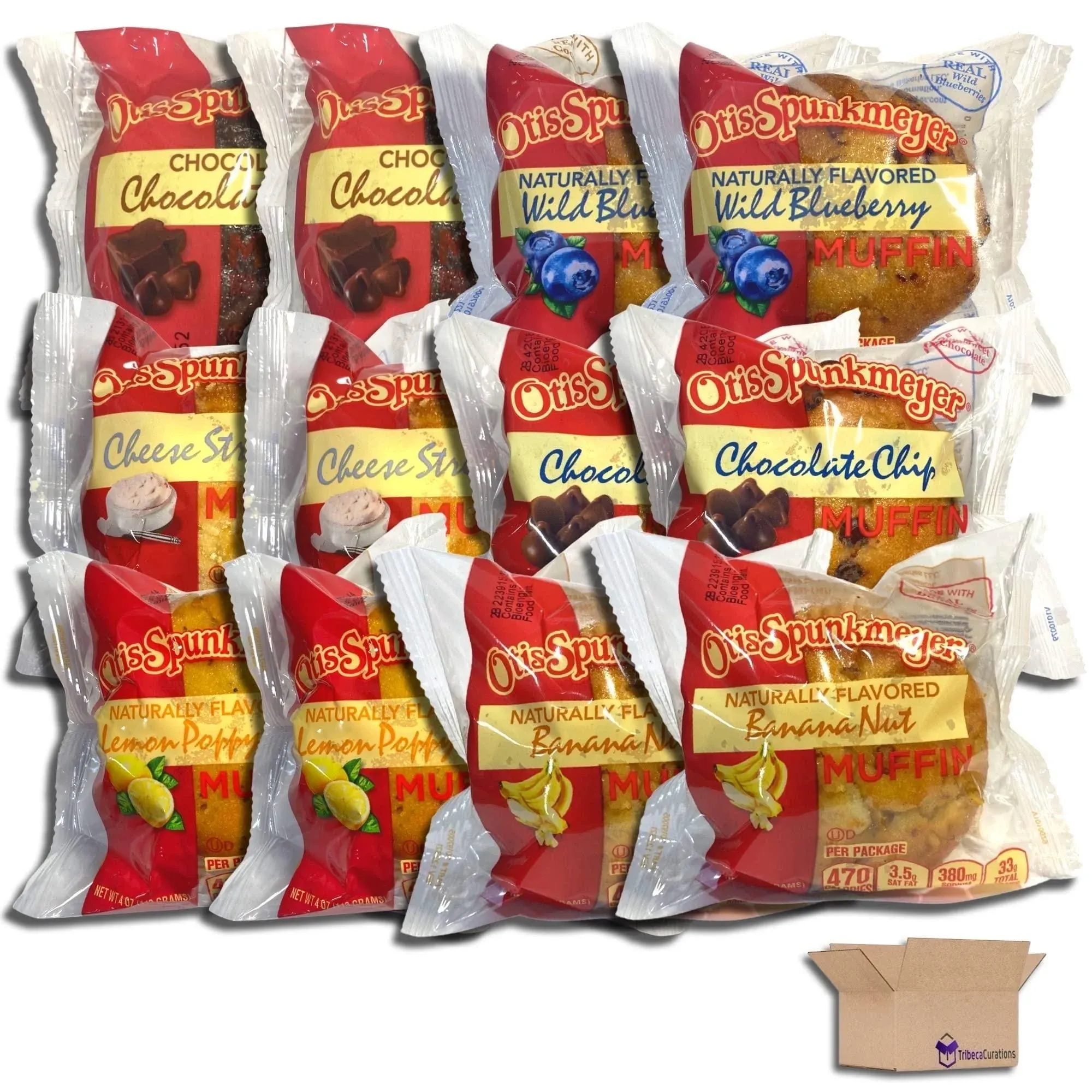 Tribeca Curations Individually Wrapped Muffins by Otis Spunkmeyer Six Flavor ...