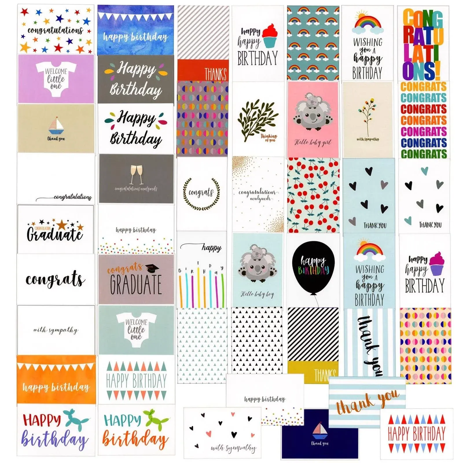 48-Pack Assorted Cards with Envelopes All Occasion, 48 Designs, 4x6 in