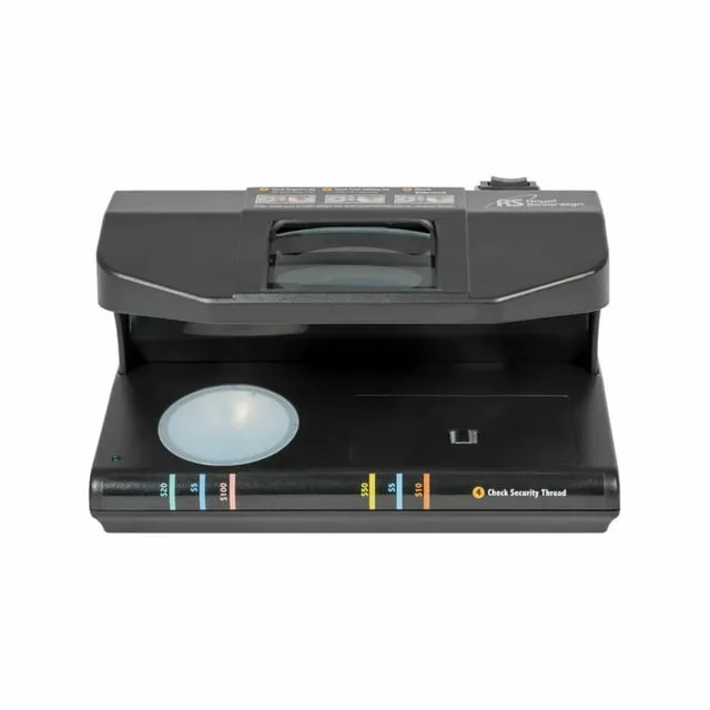 Royal Sovereign RCD3000 4-Way Counterfeit Detector with Magnifying Lens, 1.14lbs. - Black