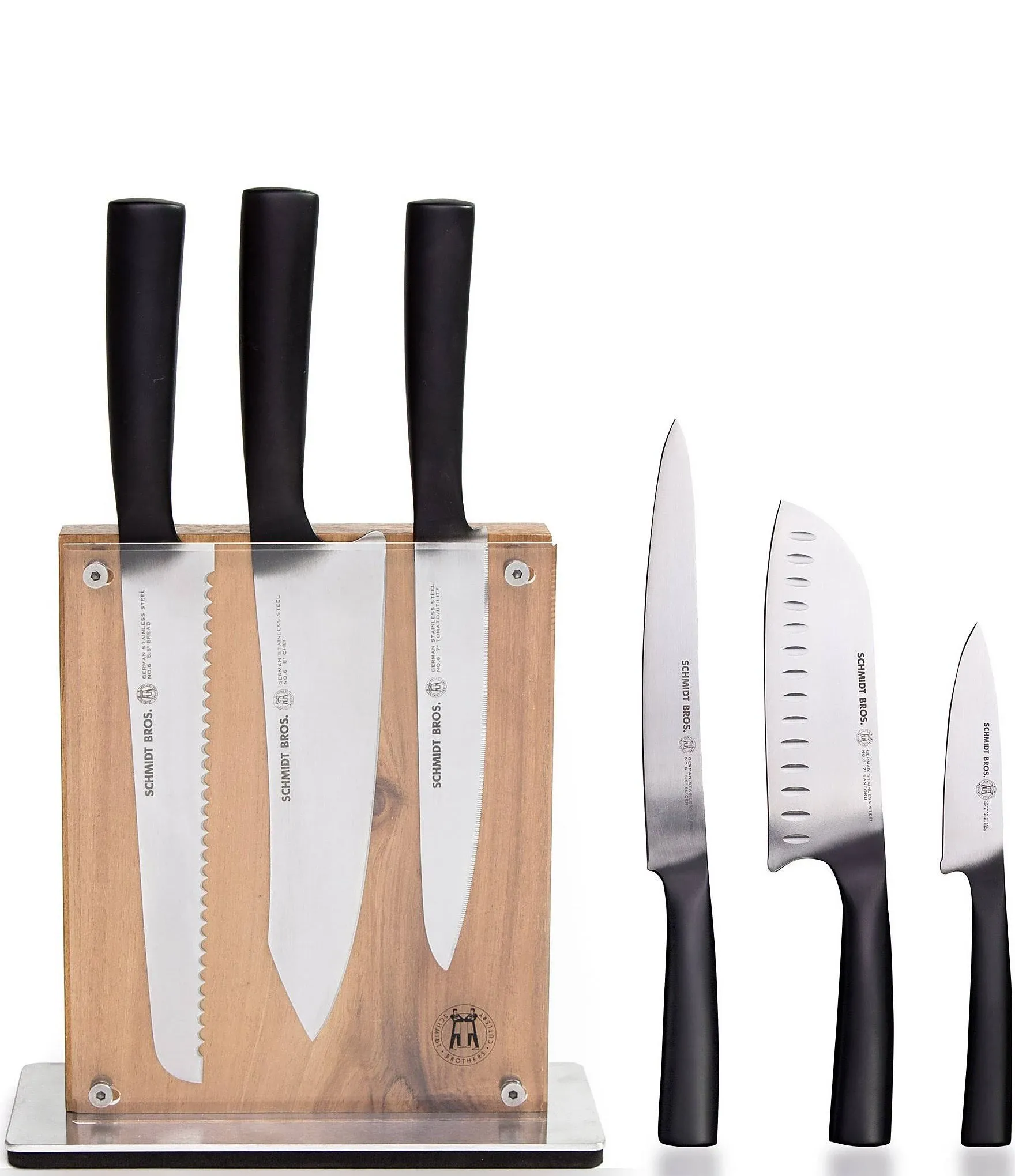 Schmidt Brothers Cutlery Carbon 6 7-Piece Knife Block Set