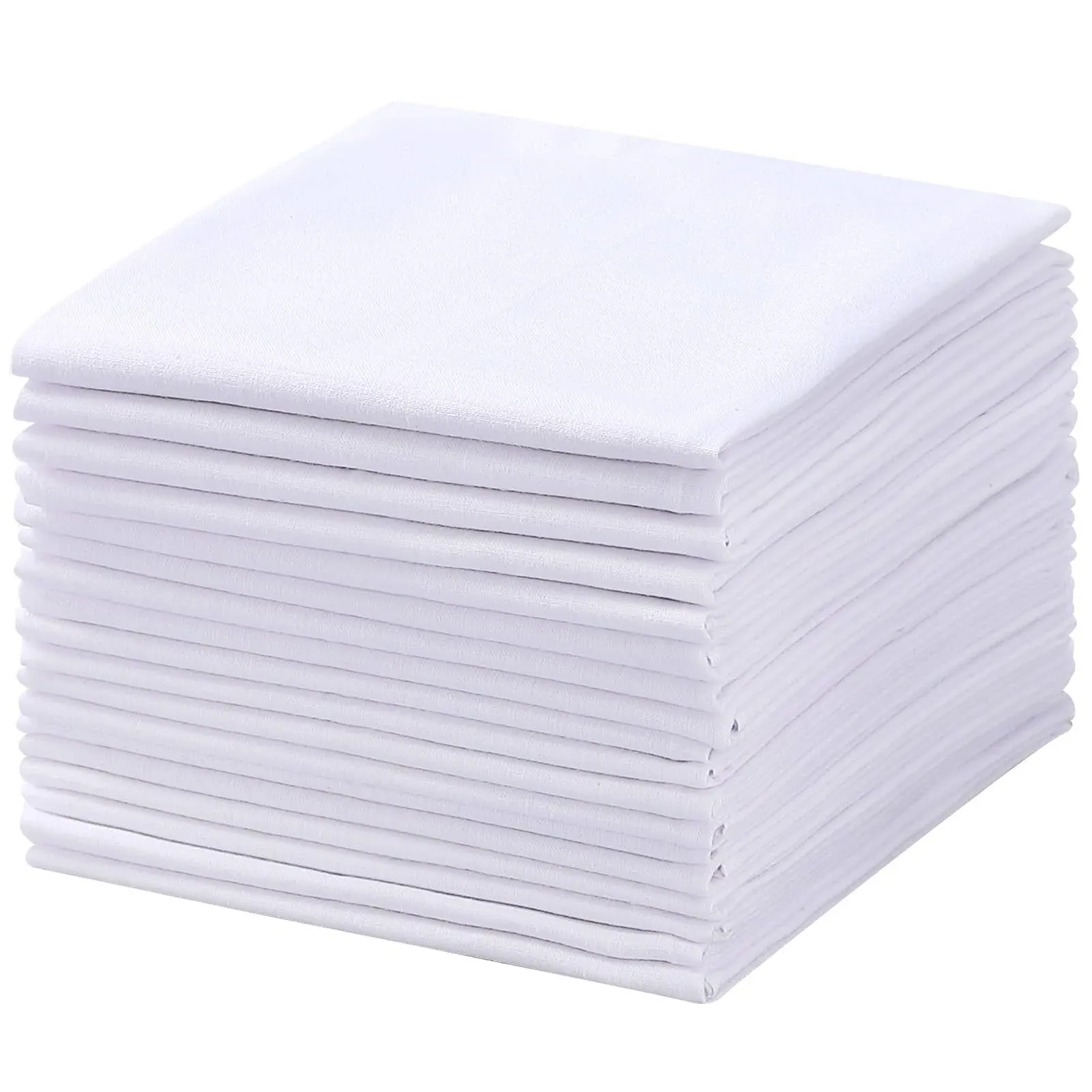 Men's Handkerchiefs 18 Pack 100% White Cotton Solid White Hankie