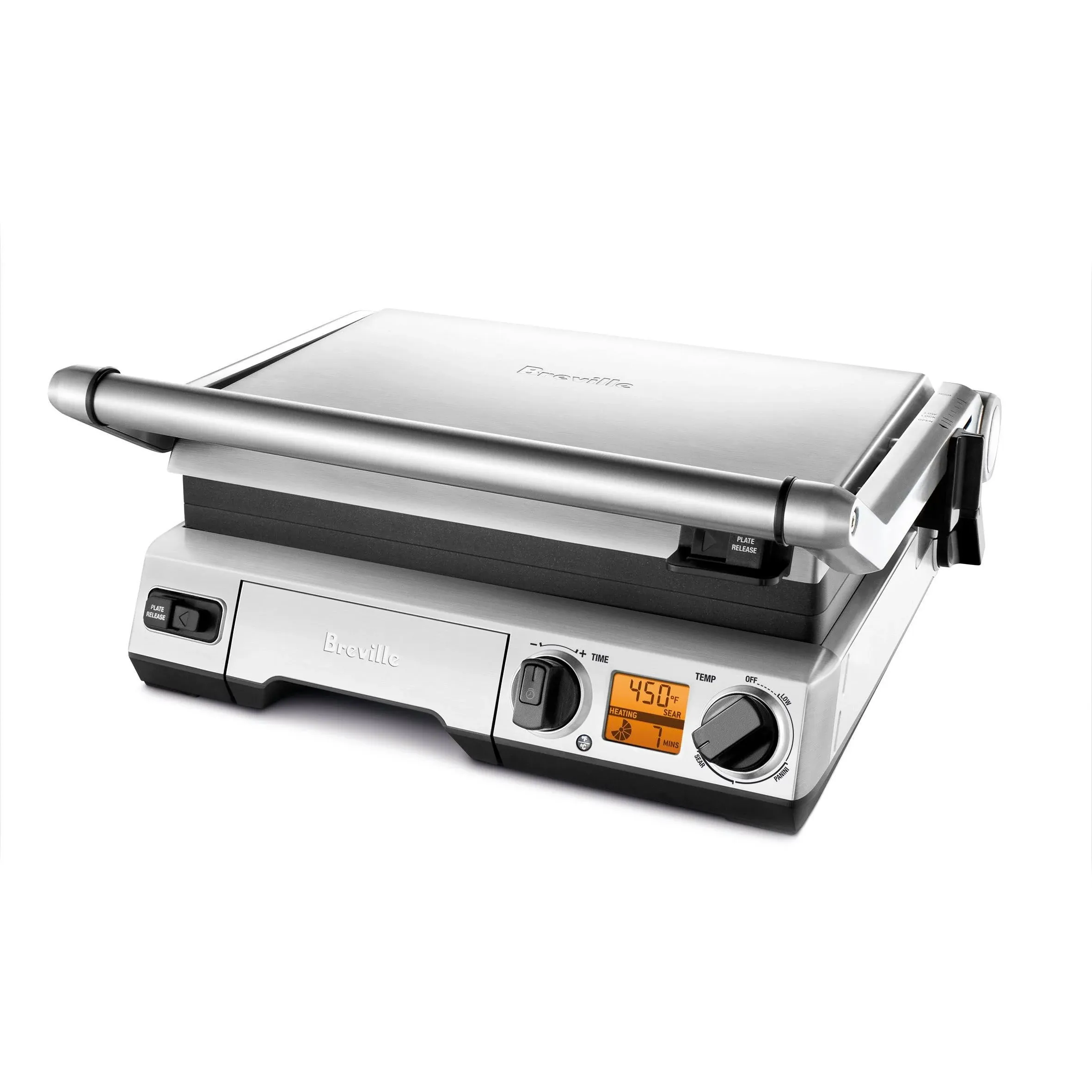 Breville BGR820XL Smart Grill, Electric Countertop Grill, Brushed Stainless Steel., 14" x 14" x 5 3/4"