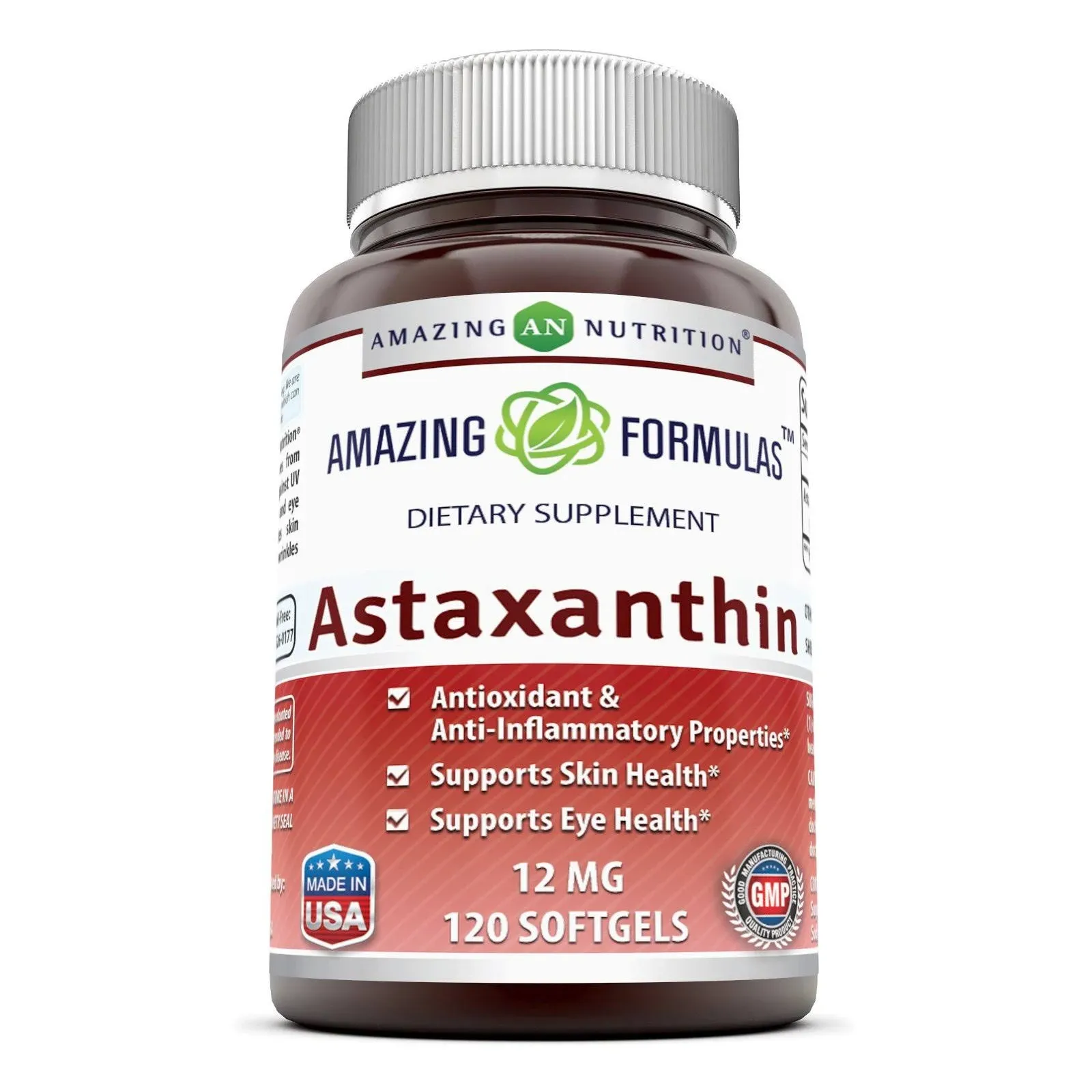 Amazing Formulas Astaxanthin Dietary Supplement Antioxidant 12mg 120 Softgels