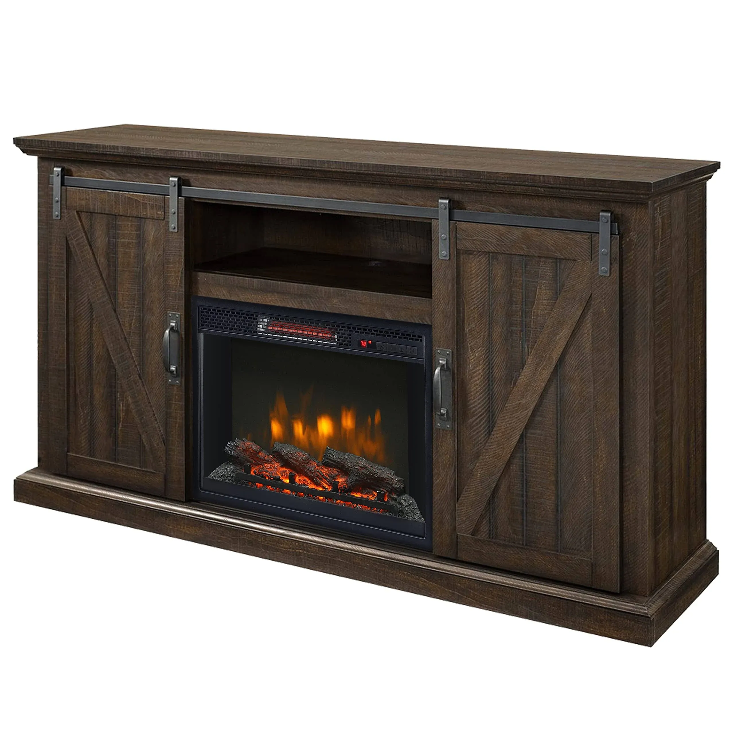 Muskoka 58 in. Langdon Infrared Media Fireplace, Rustic Brown