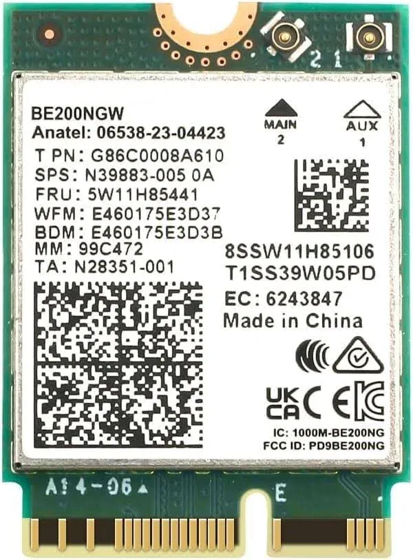 BE1750x Latest Killer Wi-Fi Card | Wi-Fi 7 Tri Band 2.4/5/6 GHz | 5.8 Gbps ...