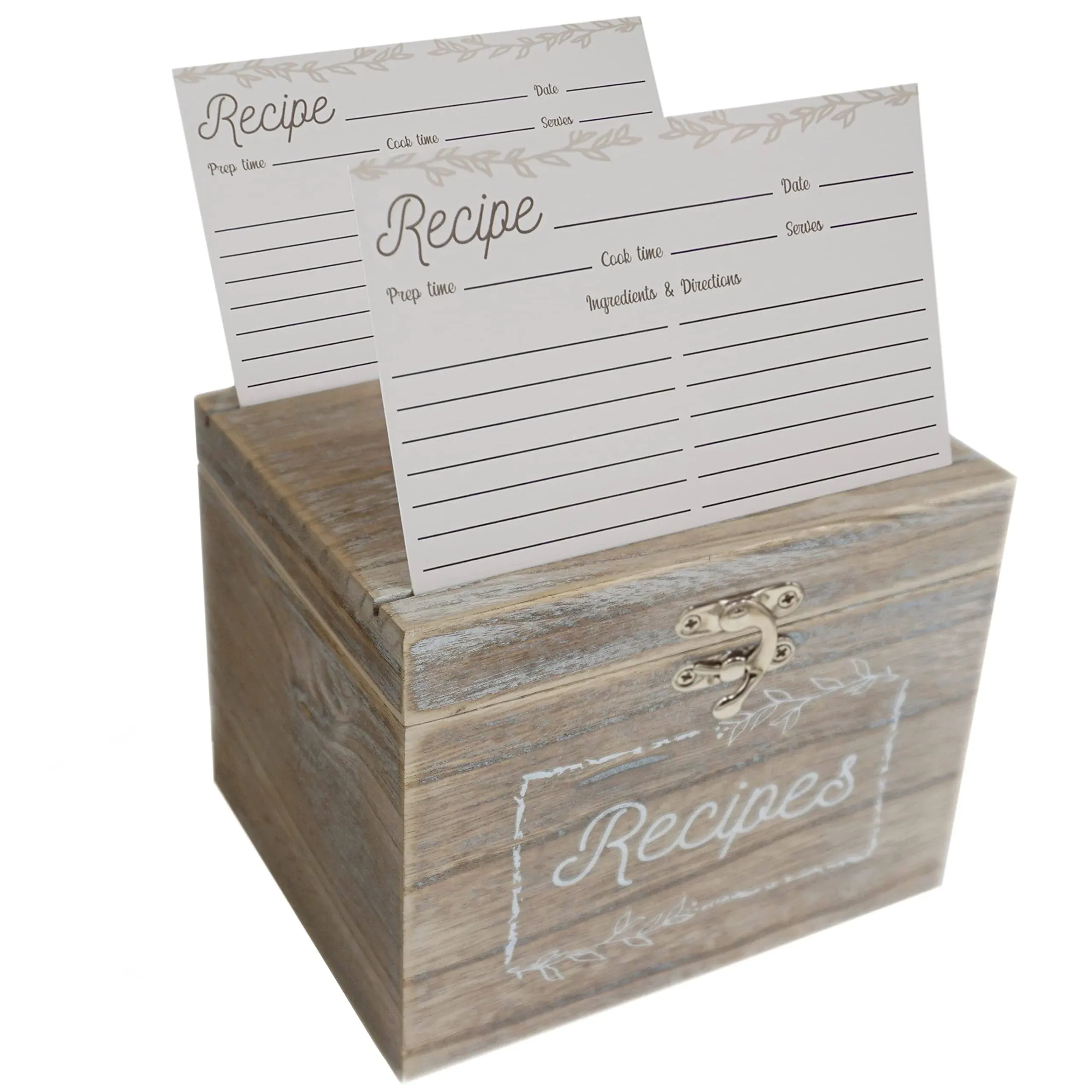 Dekali Designs Rustic Recipe Box and Cards and Dividers (4x6 inches) - Comes with ...