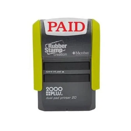 Paid Self Inking Stamp, Printer 20 with 2 Pads - Red Ink, Size: 9