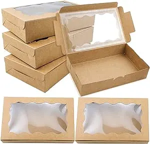 BILLIOTEAM 30 Pack Kraft Cookie Box