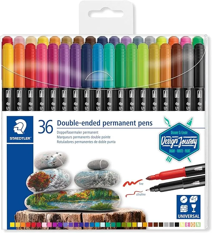 Staedtler Double-Ended Permanent Pens, Ideal for marking and drawing on almost a