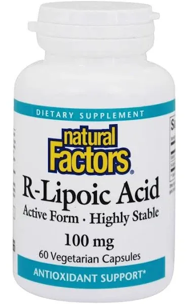 Natural Factors R-Alpha-Lipoic Acid 100 mg 60 Veg Capsules