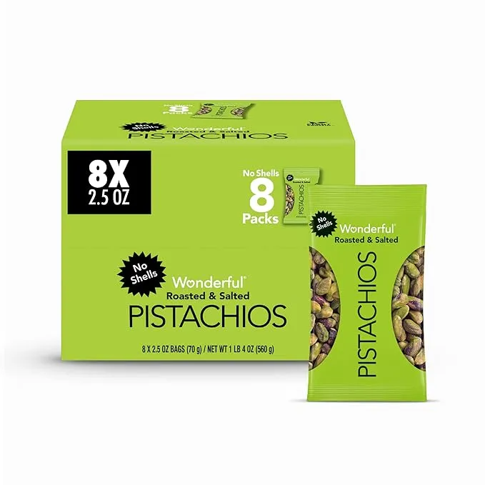 Wonderful Pistachios Pistachios, Roasted & Salted, No Shells - 6 oz