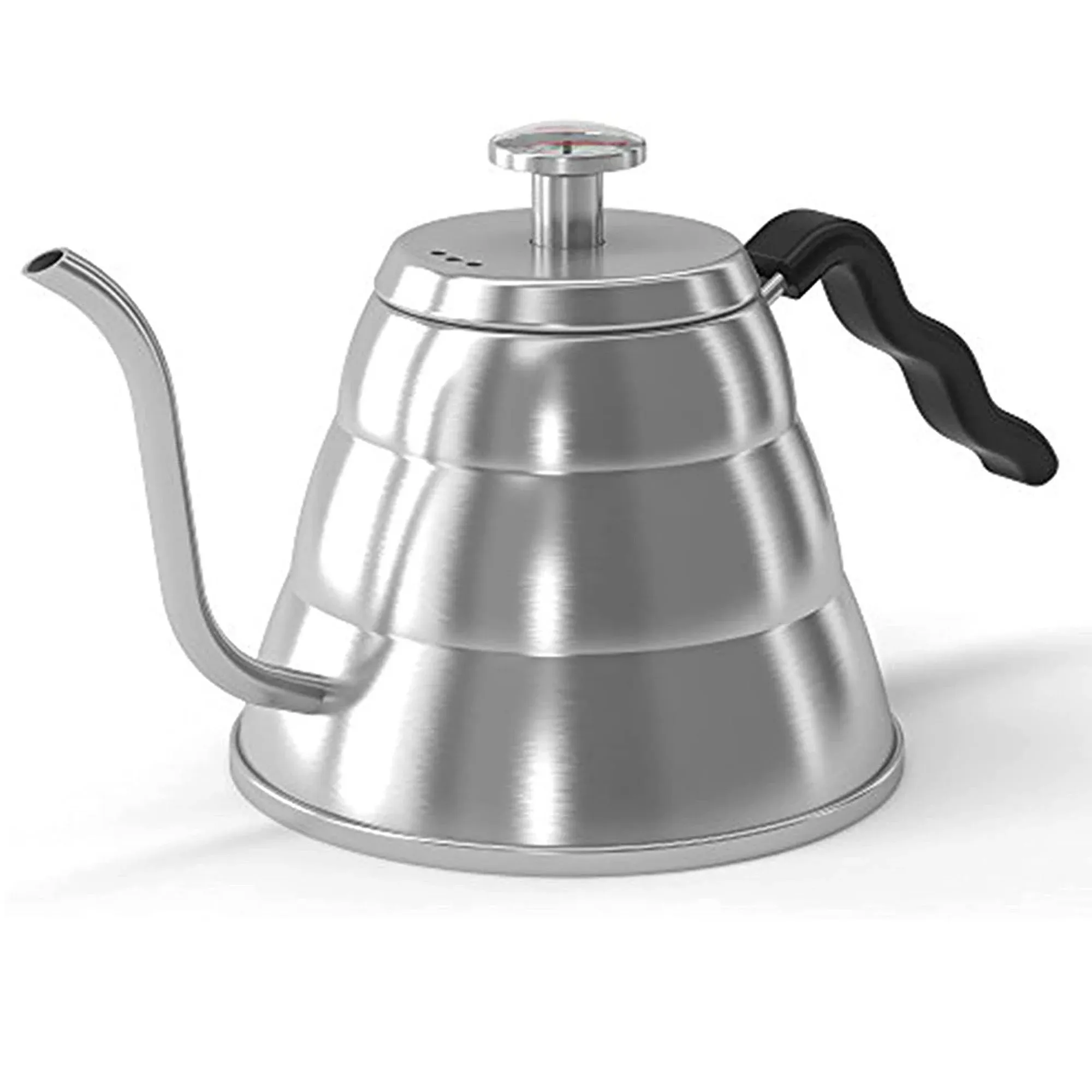 Coffee Gator Gooseneck Kettle with Thermometer - 34 Oz Stainless Steel, Stove To