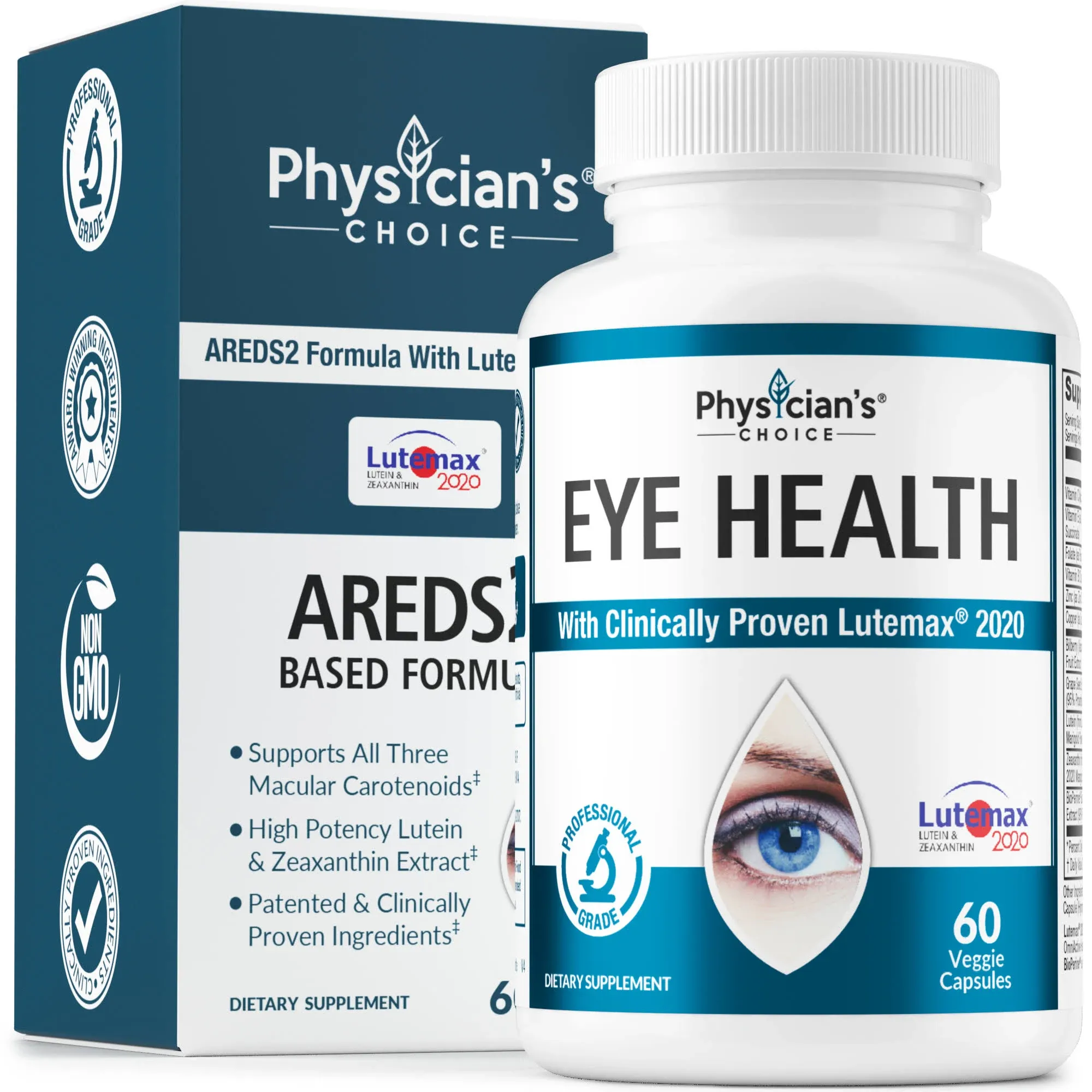 Areds 2 Eye Vitamins w/ Lutein, Zeaxanthin &amp; Bilberry Extract - Supports Eye... 