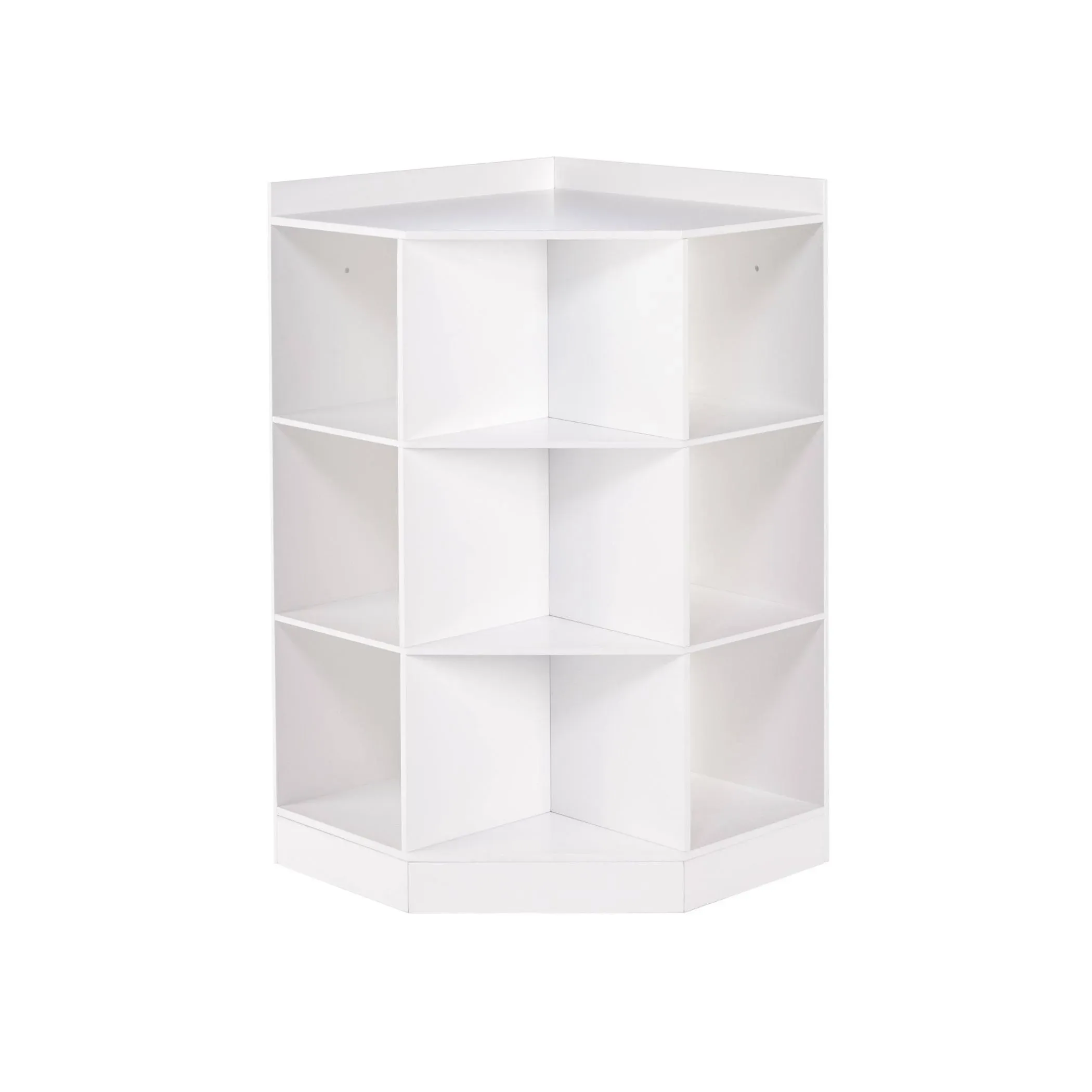 RiverRidge - Kids 6-Cubby, 3-Shelf Corner Cabinet - White