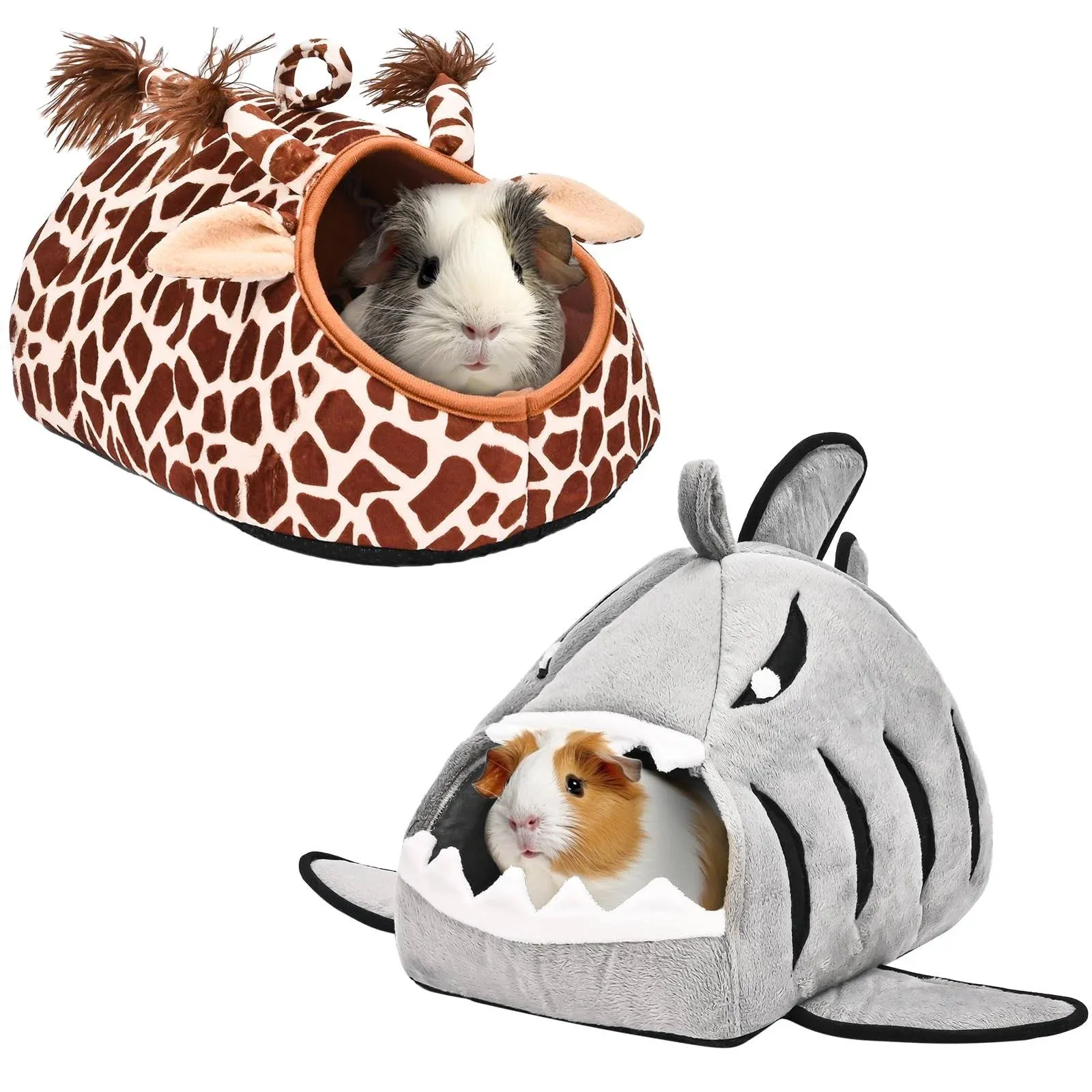 Avont 2 Pack Guinea Pig Bed House Hideout, Small Animal Hideaway Cage Accessories, Washable Sleeping Bed for Dwarf Rabbits Chinchillas Hamsters Hedgehogs Ferrets Bearded Dragons and Rats -Animal